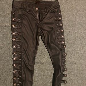 Punk Leather Strapped Pants Men’s 32X32